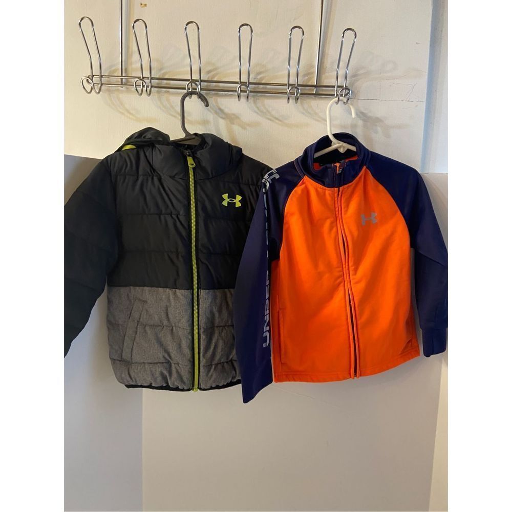 2 UA Cold Gear Under Armour boys size 4‎ zipper jacket lot